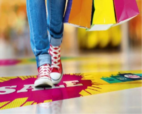 Vinilo para pisos personalizado, ideal para publicidad y señalización visual